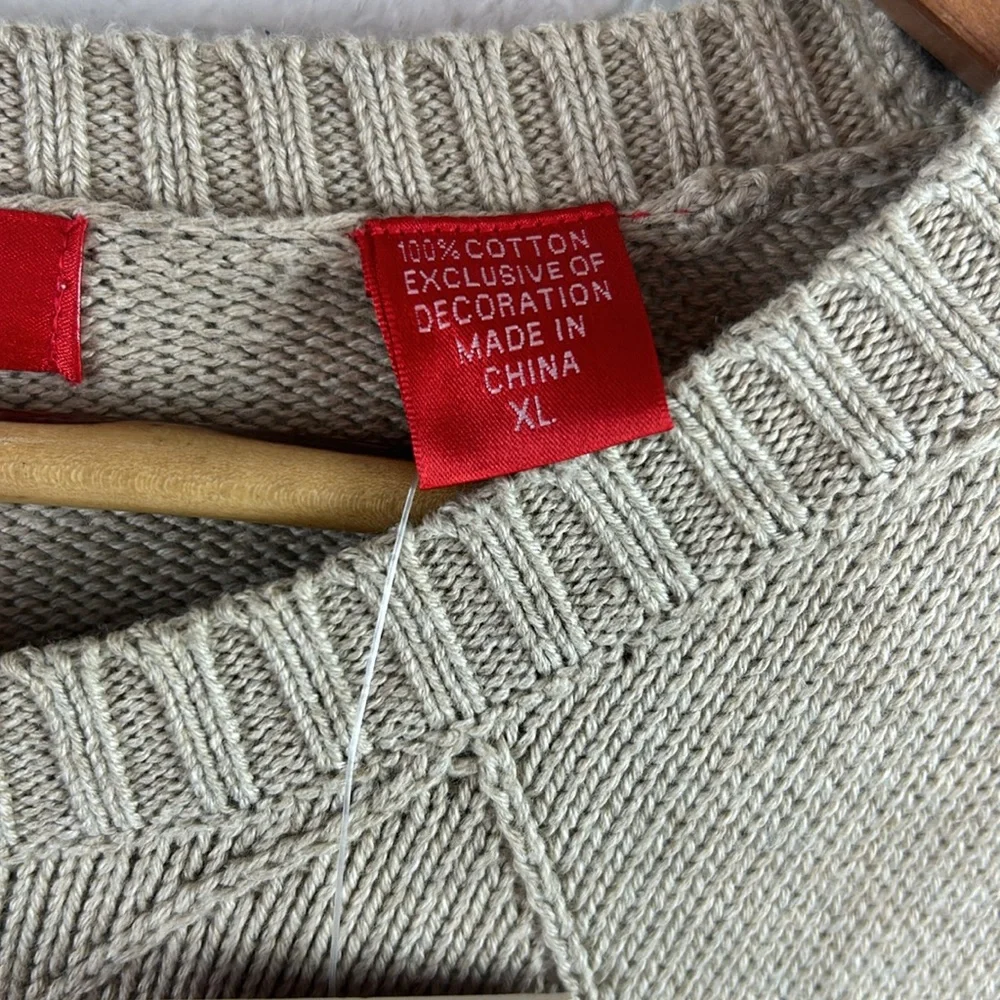NWT Izod Mens diamond pattern tan sweater XL - Picture 3 of 7